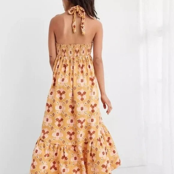 Linen Blend Halter/Strapless Maxi Sundress - Picture 4 of 7